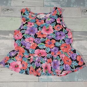 Vintage Ronnie Togs Tank Top sz 10 Floral Print